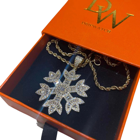 Iced Out Snowflake Pendant