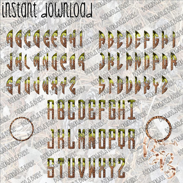 LV Circle Monogram FONT SET INSTANT DOWNLOAD print file SVG