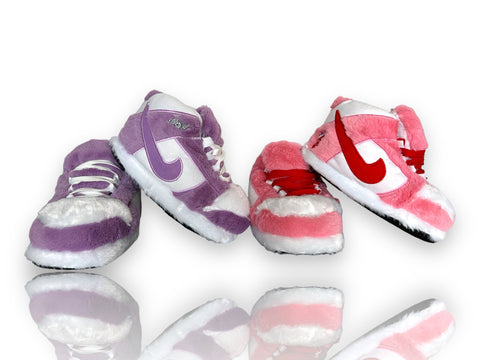 purple and pink sneaker slippers