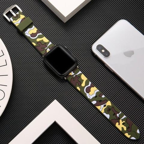 yellow camo apple watch band