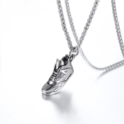silver sneaker pendant with chain