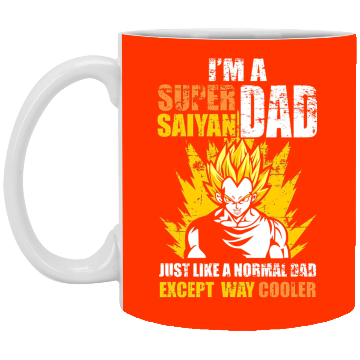 Download Men's Super Saiyan Dad - Funny Father's Day Gift DBZ Lovers Mug 11 oz. White Mug - TaweSome Store