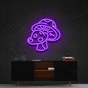 "Mushies" Neon Sign 60cm (2ft) / Purple / Cut to Shape by Neon Icons