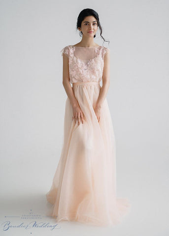 peach wedding dress