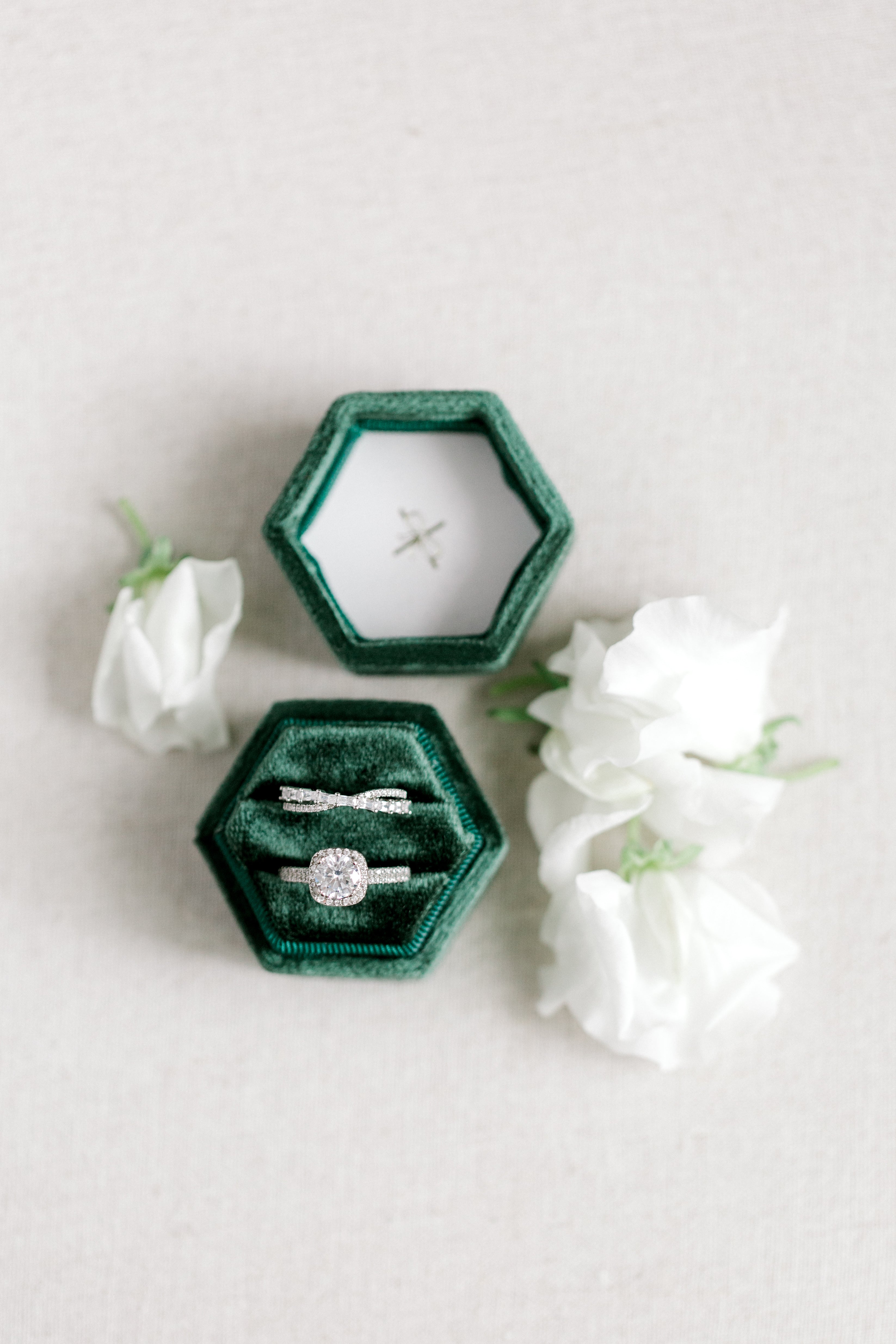 green velvet ring box