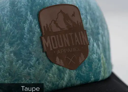 mountain apparel with embroidered patches