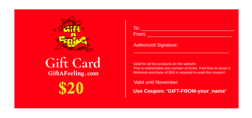 GiftAFeeling - Sample Gift Card