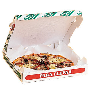 Boîte pizza, carton ondulé, 30x16x10cm, calzone, blanc (415008), Neutraal