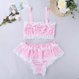 Sissy Roxy 2 Piece Pink Sissy Set (Bra + Panties)#N#– Cuck In Chastity