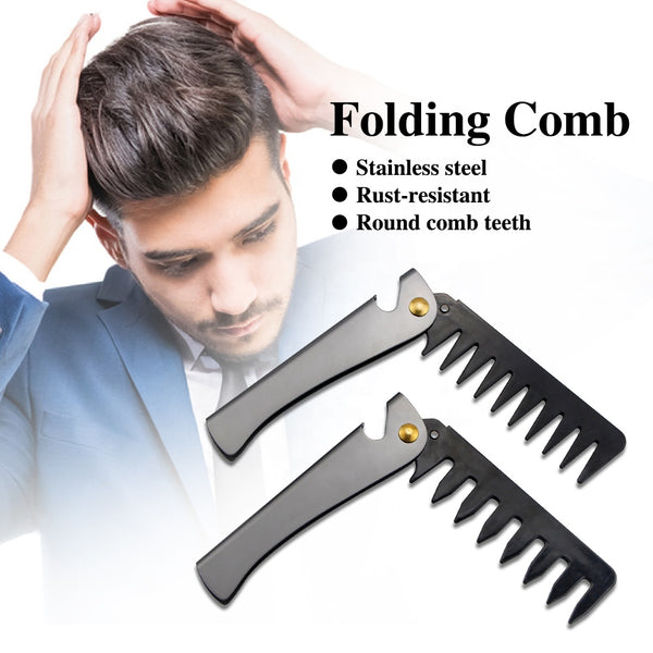 Professional Men's Mustache Wide Tooth Folding Comb