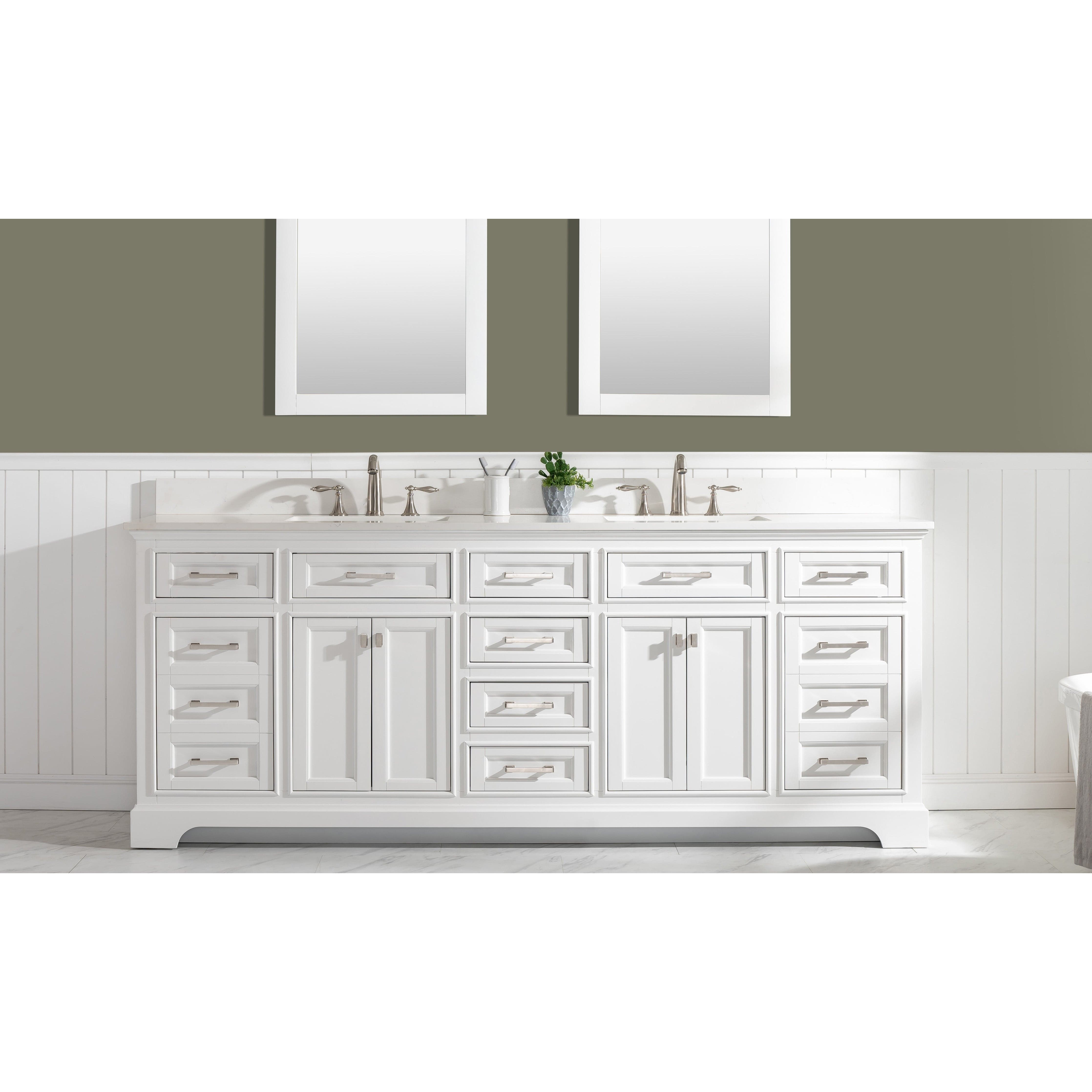 Design Element ML-84-WT Milano 84" Double Sink Vanity in White