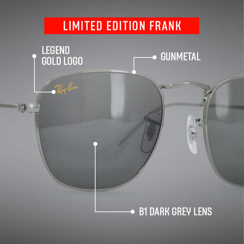 Limited Edition Ray-Ban Frank in Gun Metal with details