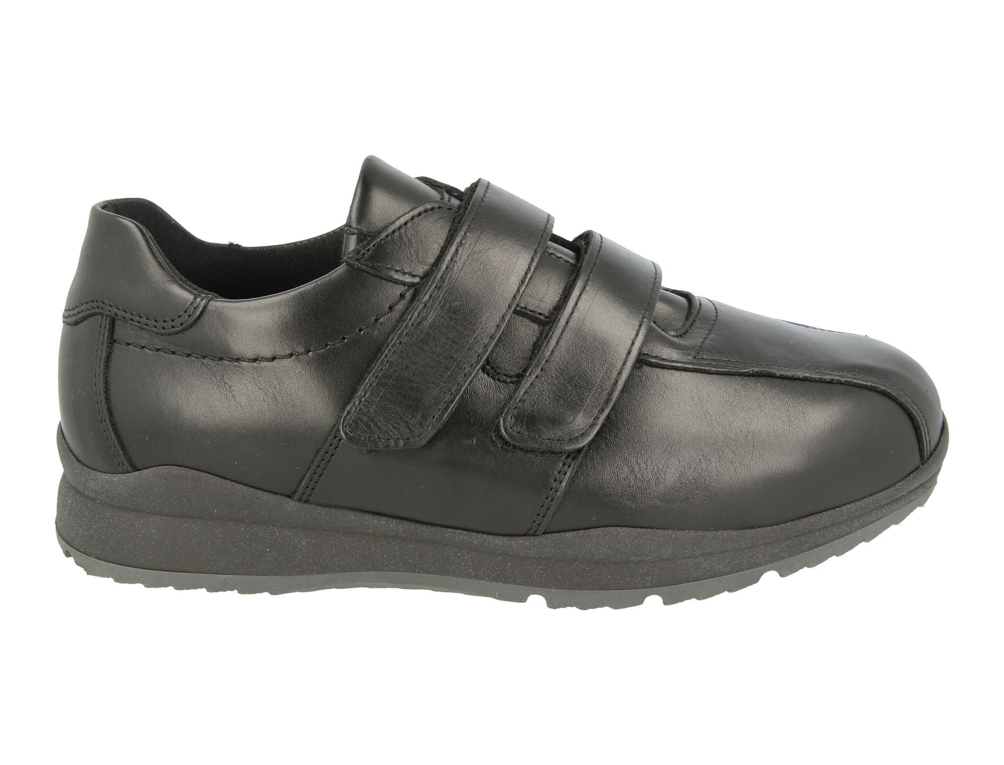 Kone toddler leather sneaker (black) (Velcro) - Toke Shoes