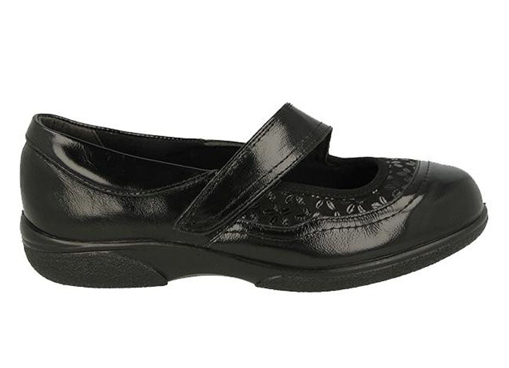 womens wide fit black shoes
