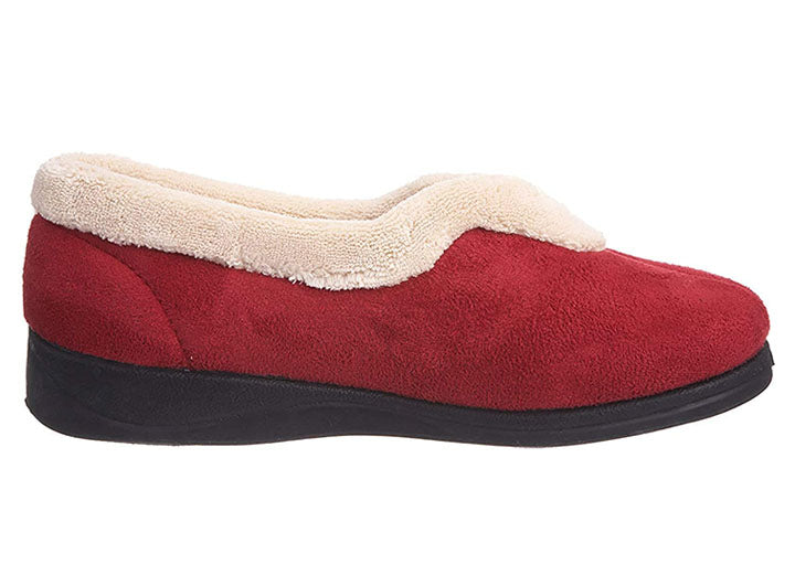 Red Wider Cosy Slippers |Carmen by Padders | Wide Fit Shoes