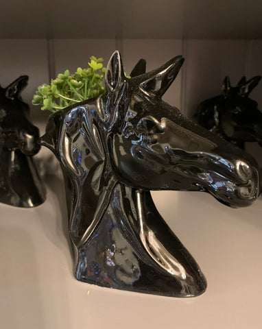 Ceramic Horse Head Planter
