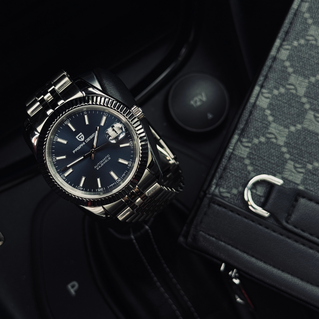 leonegro Pagani Design PD-1645 Datejust New Mechanical Men Wrist Watch Automatic Retro Watches Men Waterproof Black Full-Steel Watch Clock
