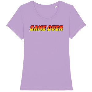 T-shirt femme coton bio game over violet lilas lavande