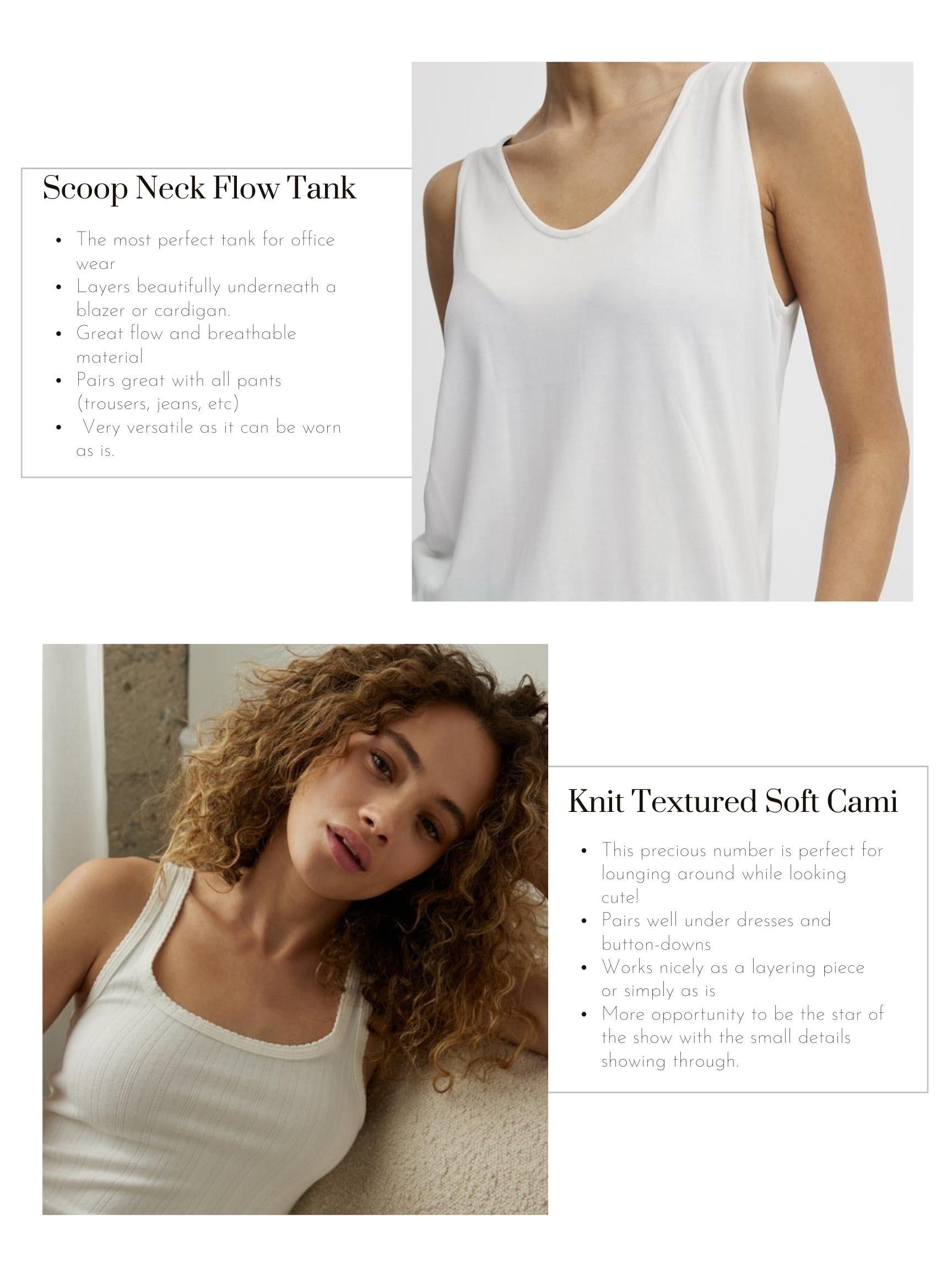 white tank closet fashion styling how to style top girl woman Basics Layering capsule closet wardrobe fashion How to wear styling style tips pieces spring summer girl clothing 
