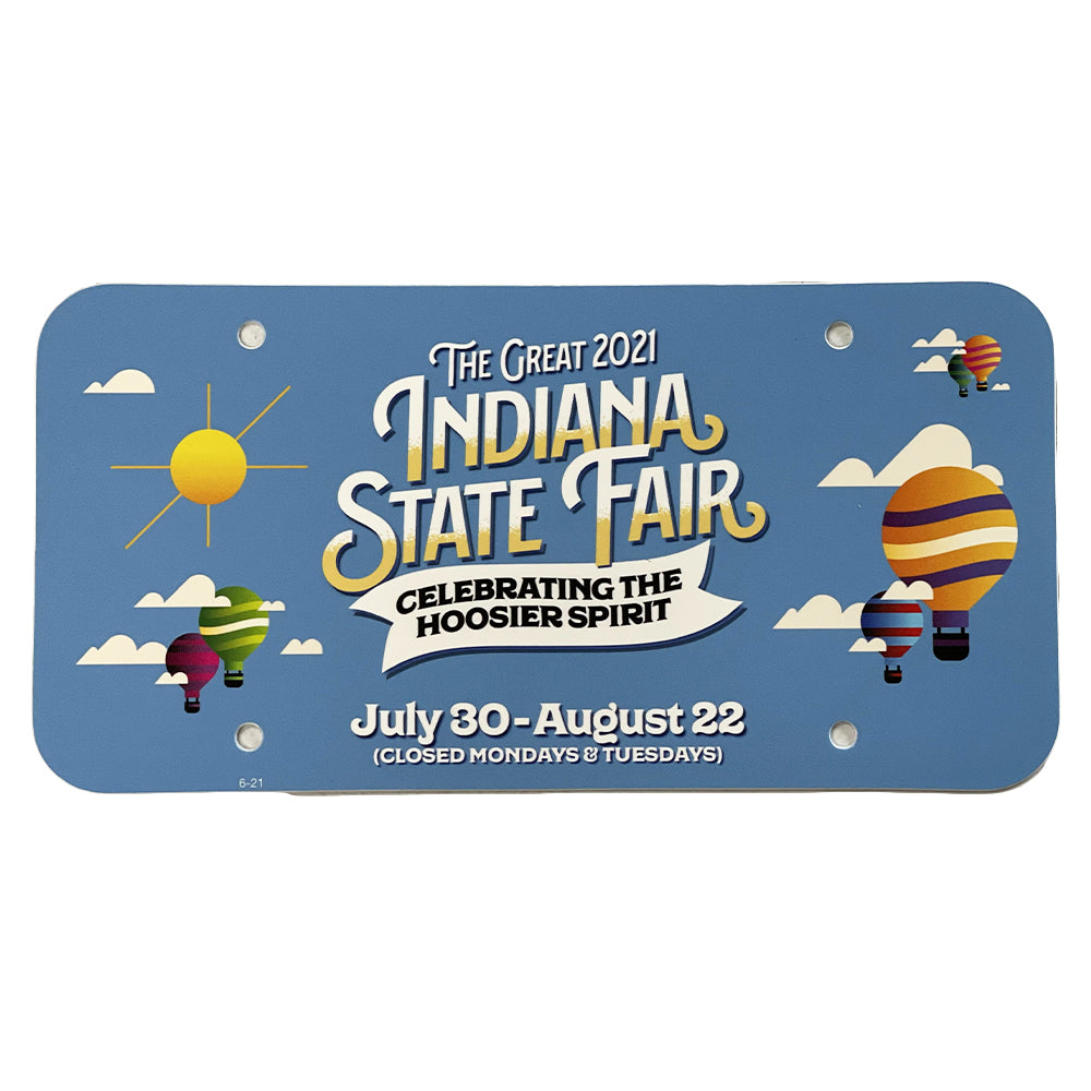 State Fair 2021 License Plate United State of Indiana