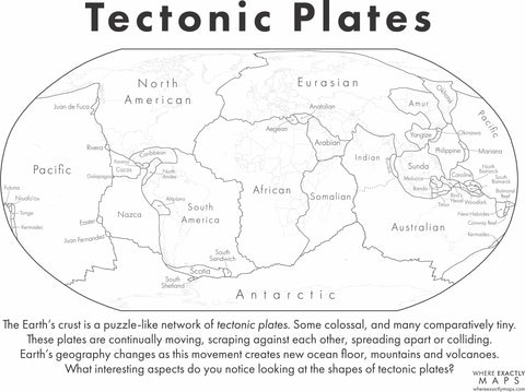 Tectonic Plates Map Worksheet Where Exactly Maps