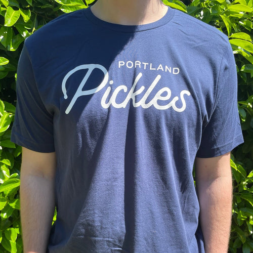 Pickles Script Baseball Shirt Kelly Green and Grey