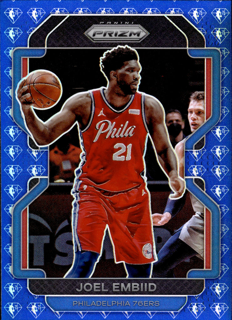 2021-22 Joel Embiid Panini Prizm NBA 75TH ANNIVERSARY REFRACTOR #176  Philadelphia 76ers