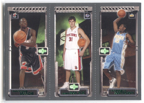 2003-04 LeBron James Darko Milicic Carmelo Anthony Fleer Tradition DRA