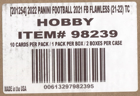 2021 Panini Flawless Football Hobby, 2 Box Case
