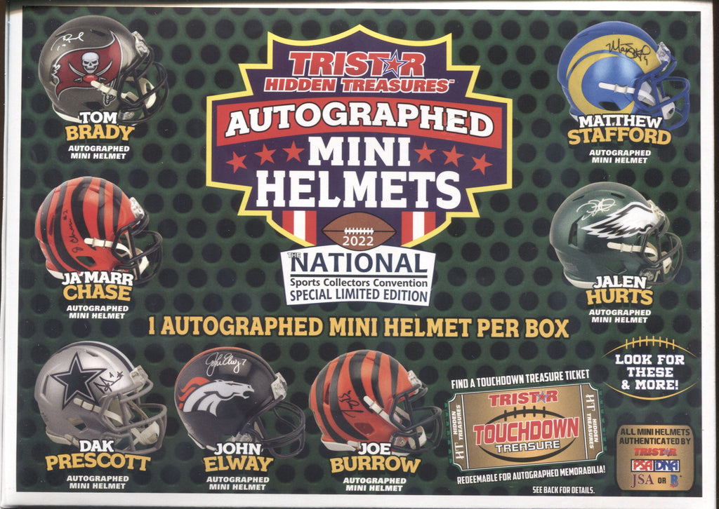 tristar hidden treasures autographed mini helmet