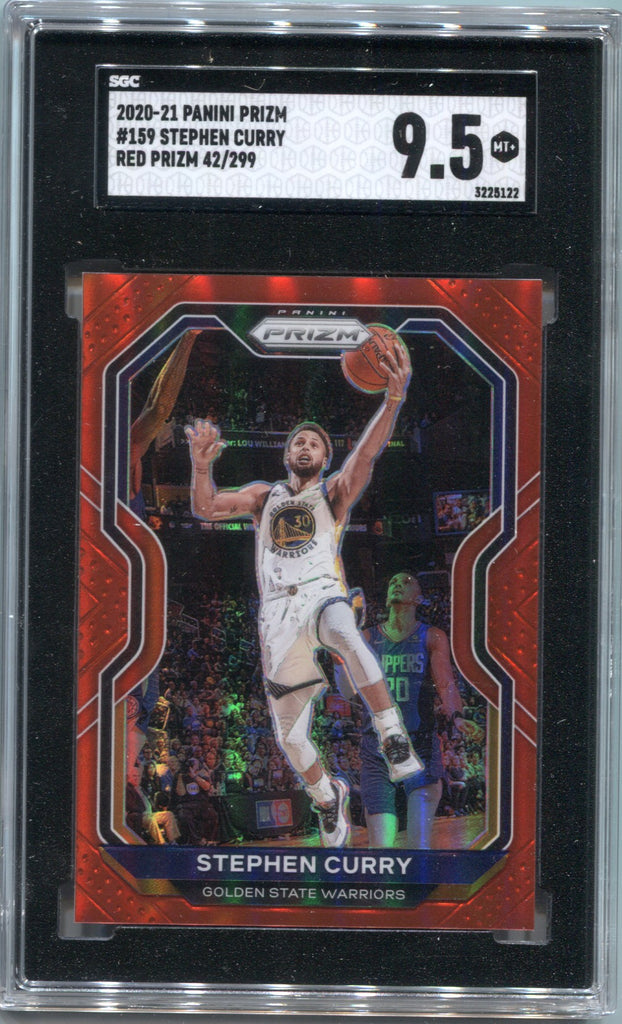 2020-21 Stephen Curry Panini Prizm RED 042/299 SGC 9.5 #159 Golden State  Warriors 5122