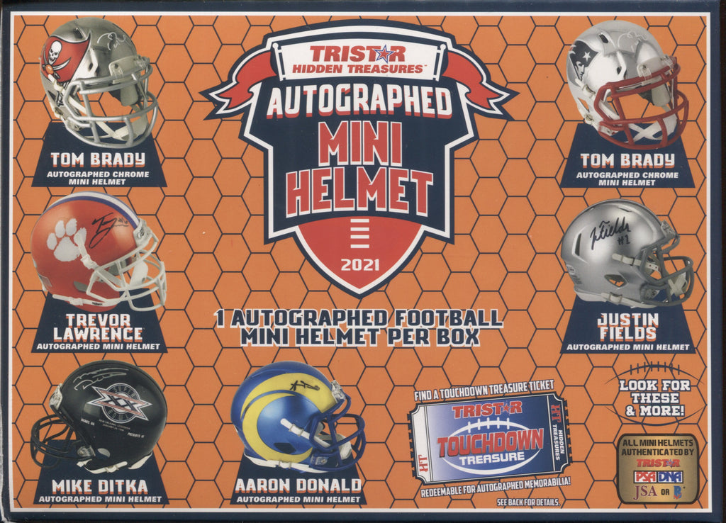 tristar hidden treasures autographed mini helmet