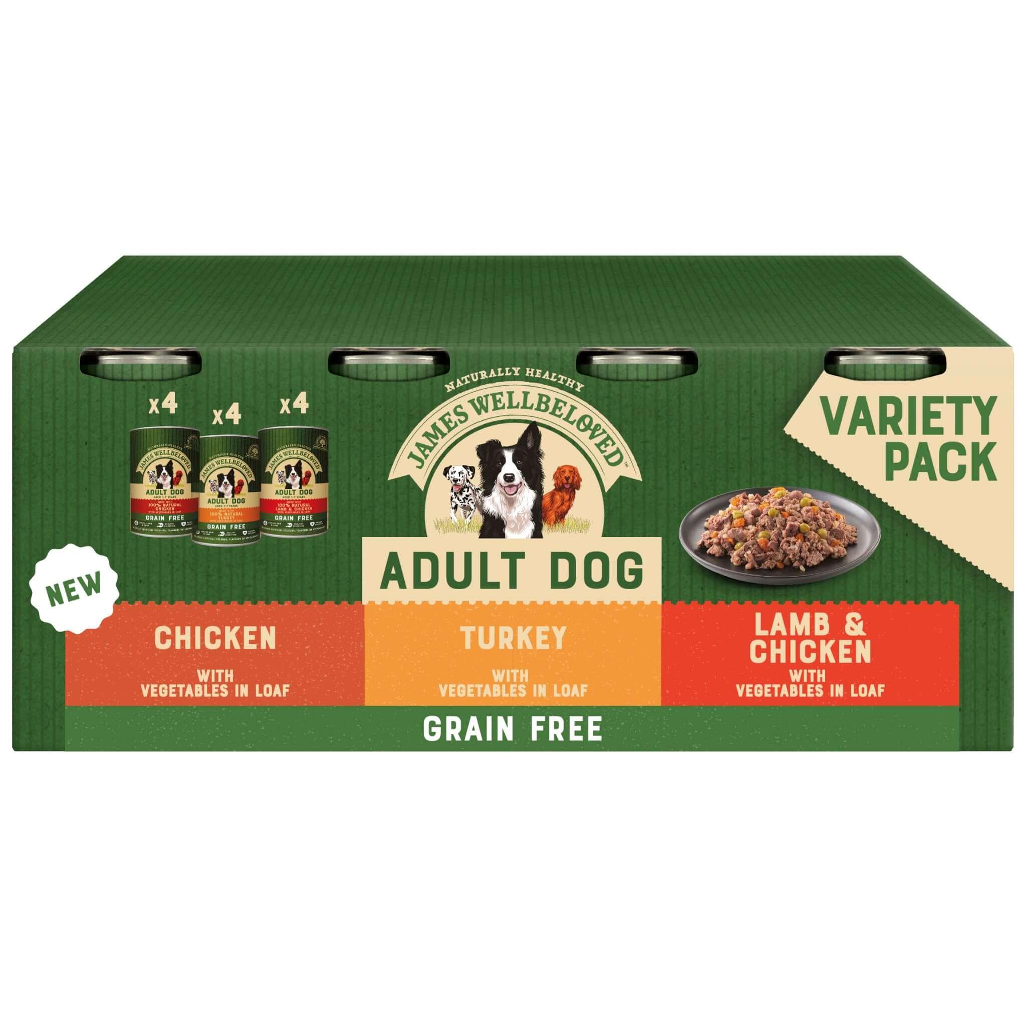 Photos - Dog Food James Wellbeloved Adult Turkey, Lamb and Chicken in Loaf Grain Free Wet  
