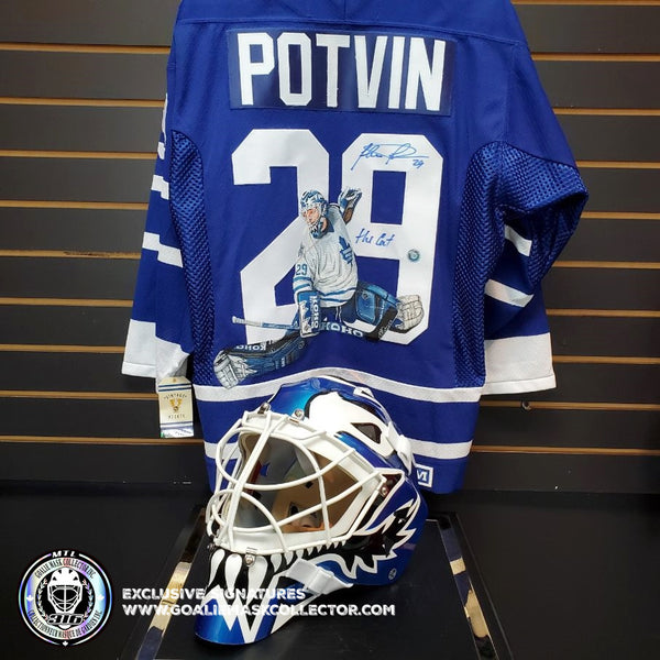 Demo: ED BELFOUR SIGNED JERSEY ART EDITION HAND-PAINTED TORONTO