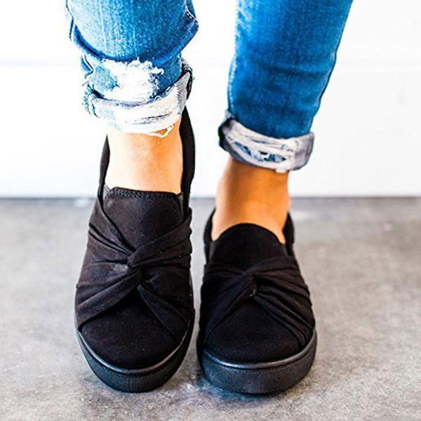 knitted twist slip on sneakers