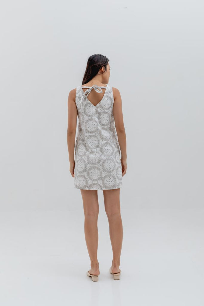 Shirley Patterned Dress in White