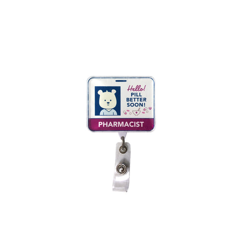 LOVEKITTY - Pharmacy Tech Retractable Swivel Clip ID Badge Reel