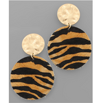 Tiger Disc Earrings