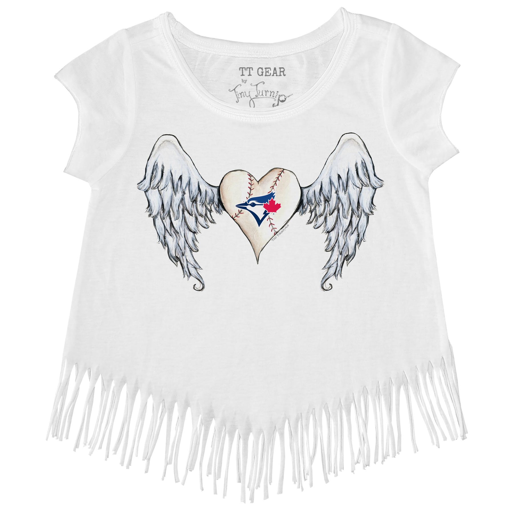 Toronto Blue Jays Tiny Turnip Girls Toddler Unicorn Fringe T-Shirt