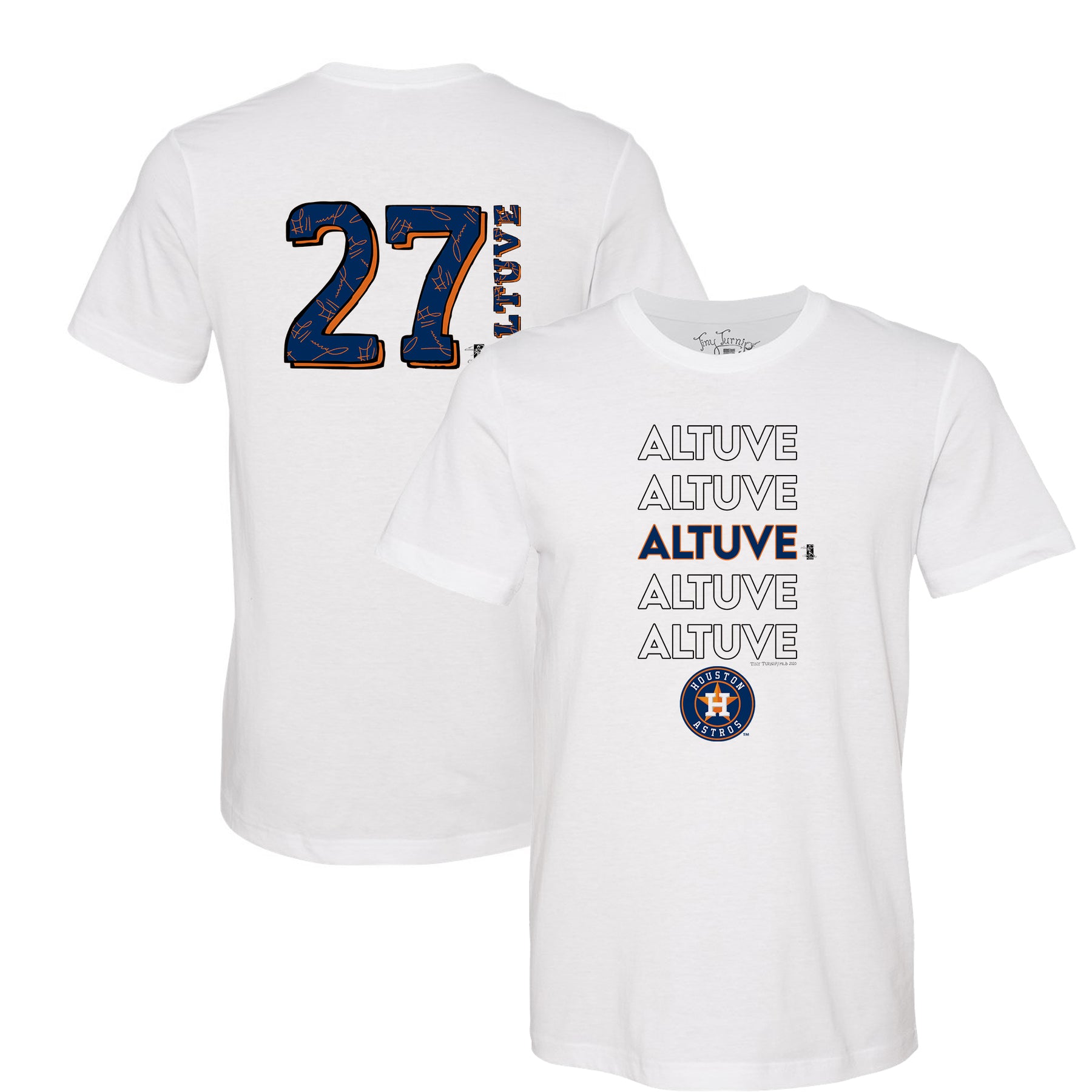 Youth Houston Astros Tiny Turnip White Clemente T-Shirt