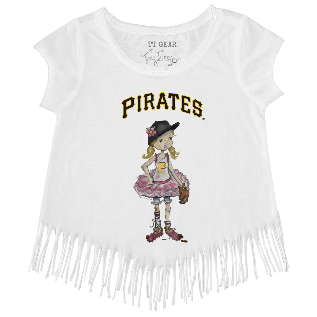 Pittsburgh Pirates Baseball Love Fringe Tee 3T / Black