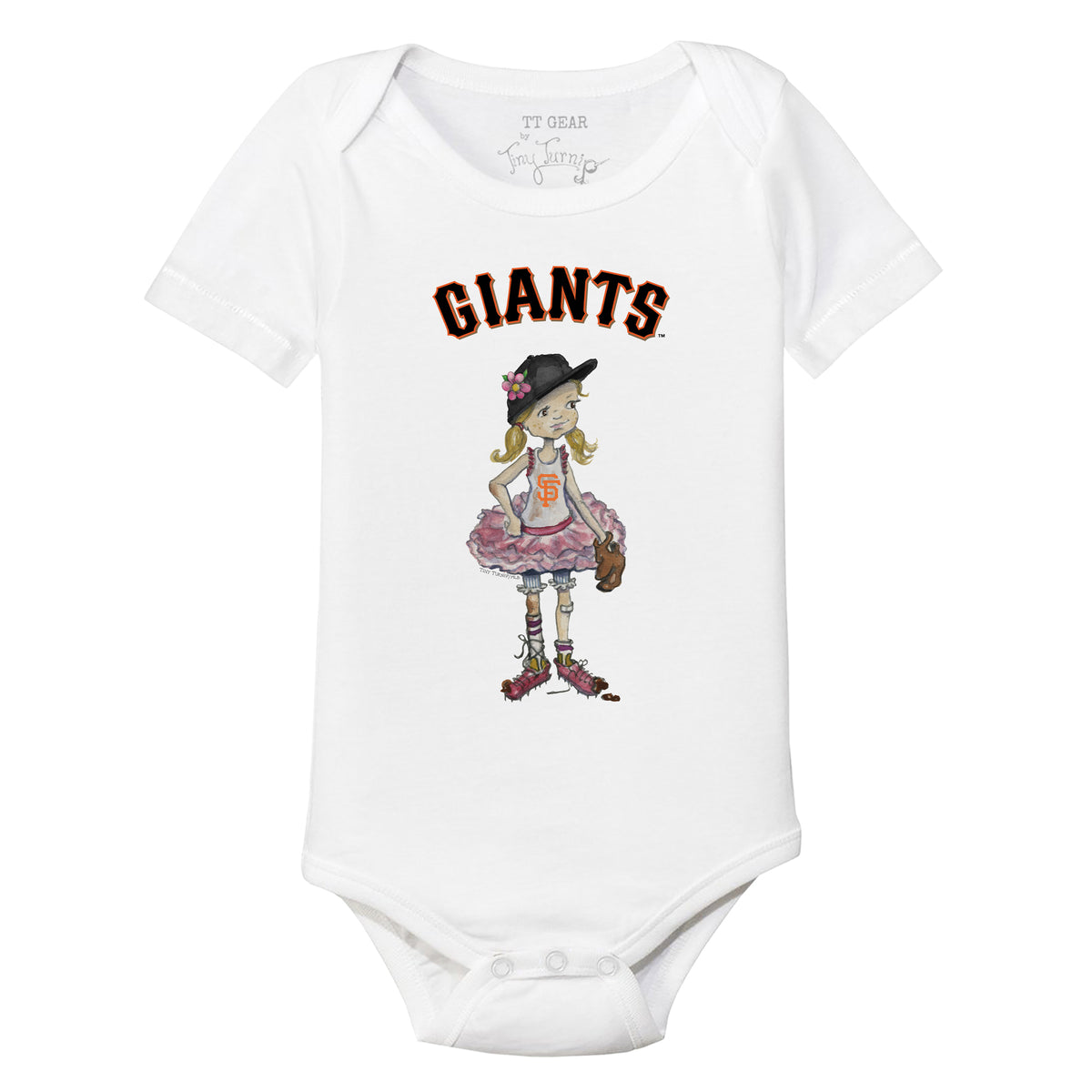 San Francisco Giants Boy Teddy Short Sleeve Snapper 6M / White