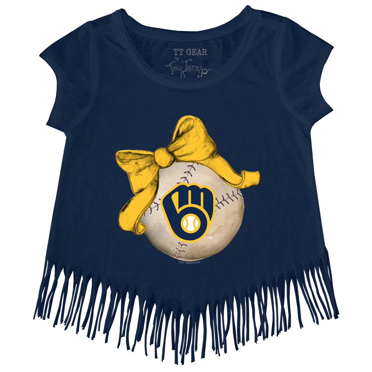 Youth Tiny Turnip Navy Milwaukee Brewers Nacho Helmet T-Shirt Size: Small