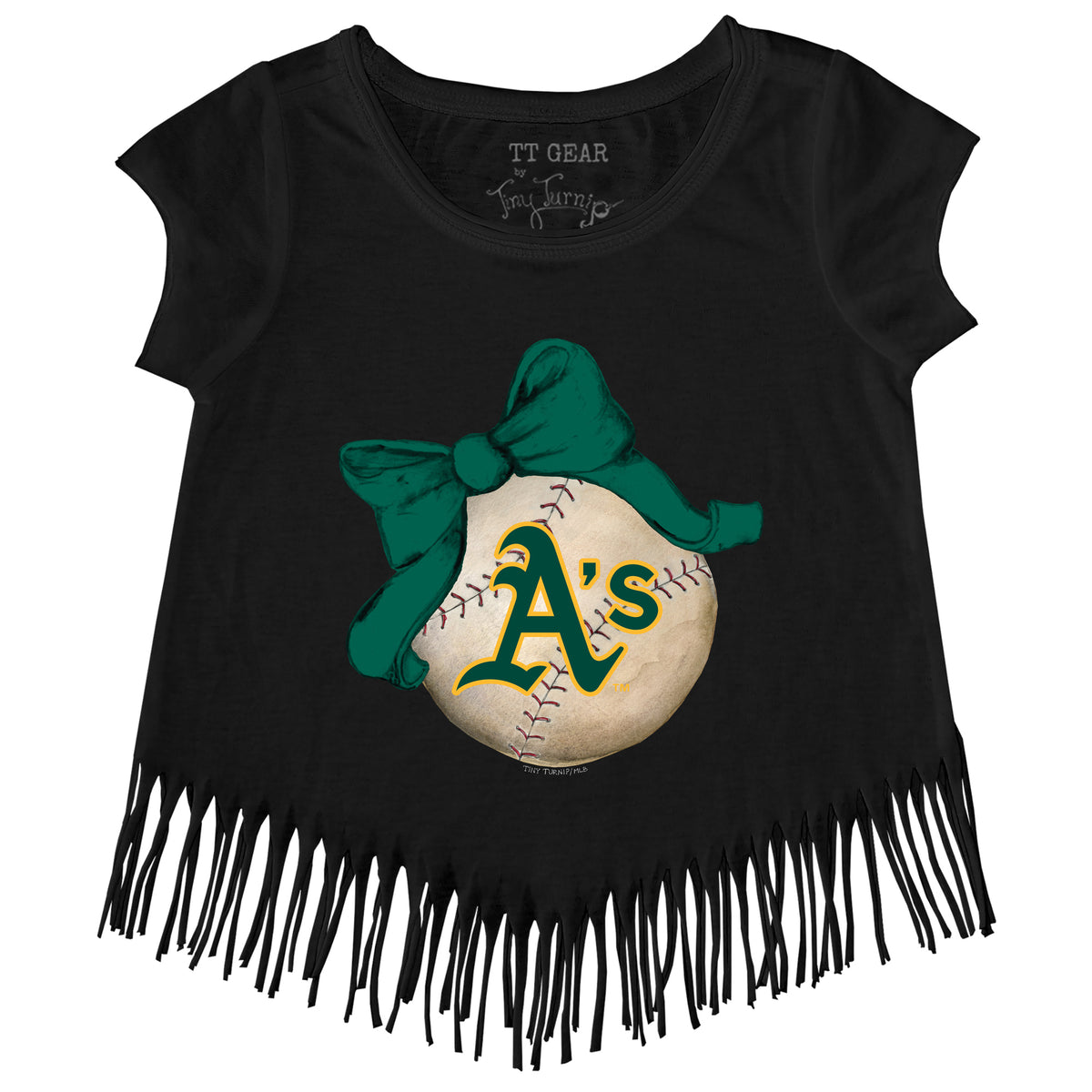 Unisex Tiny Turnip White/Black Oakland Athletics Stitched Baseball 3/4-Sleeve Raglan T-Shirt Size: Small