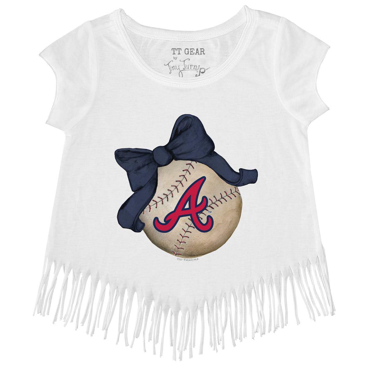 Girls Toddler Tiny Turnip White Texas Rangers Baseball Love Fringe T-Shirt Size: 4T