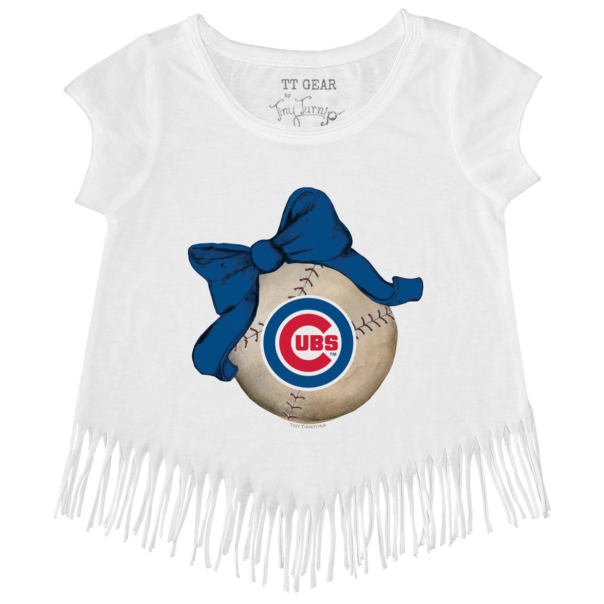 Chicago Cubs Girl Teddy Fringe Tee 2T / White