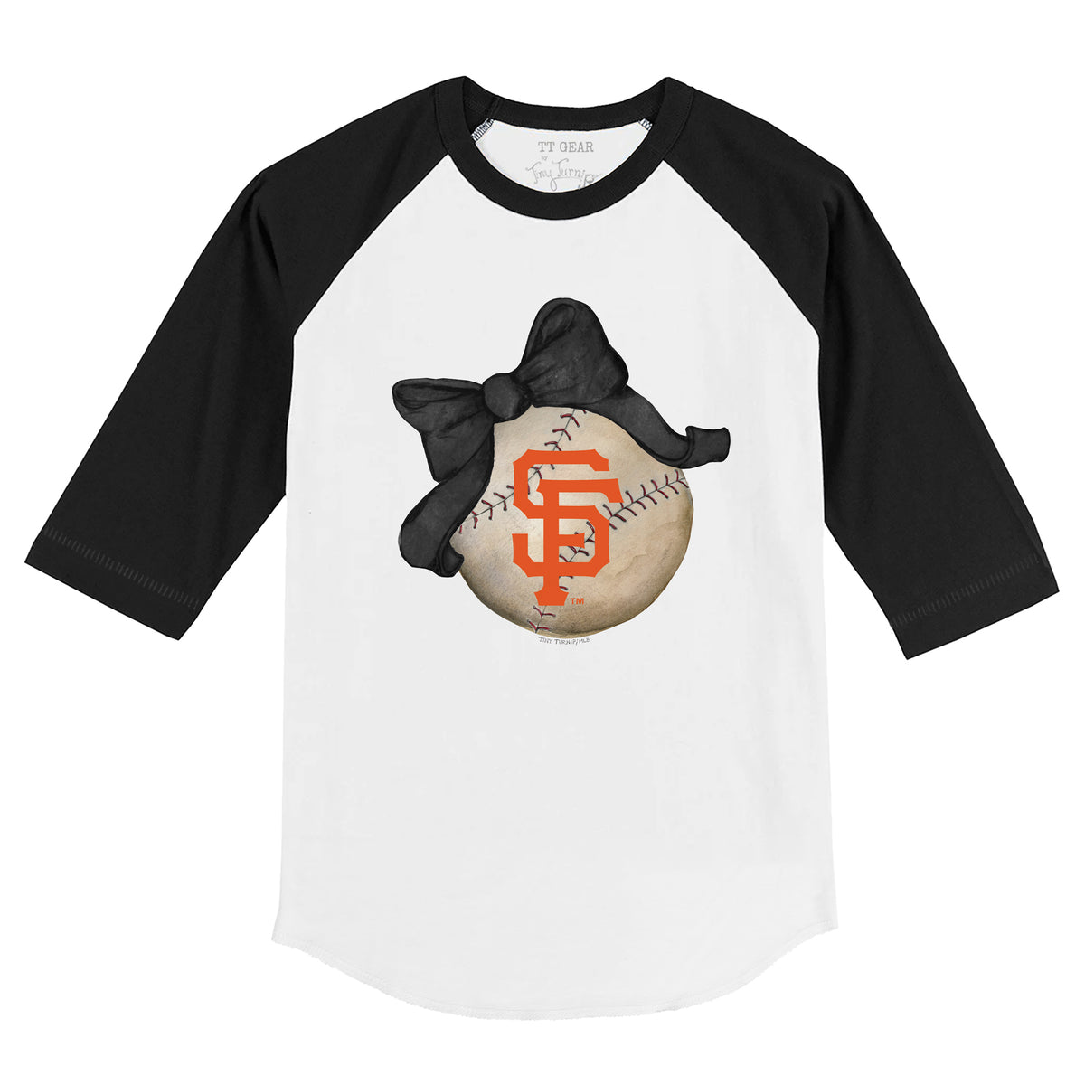 San Francisco Giants Stitched Baseball 3/4 Black Sleeve Raglan 4T