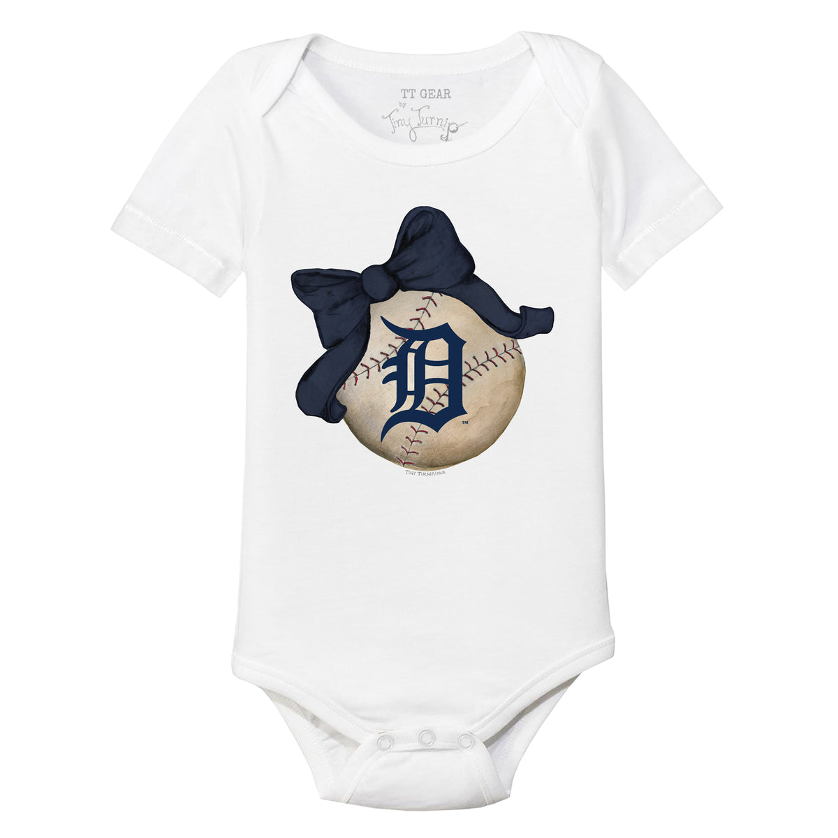 Detroit Tigers Baseball Love Short Sleeve Snapper 24M / White