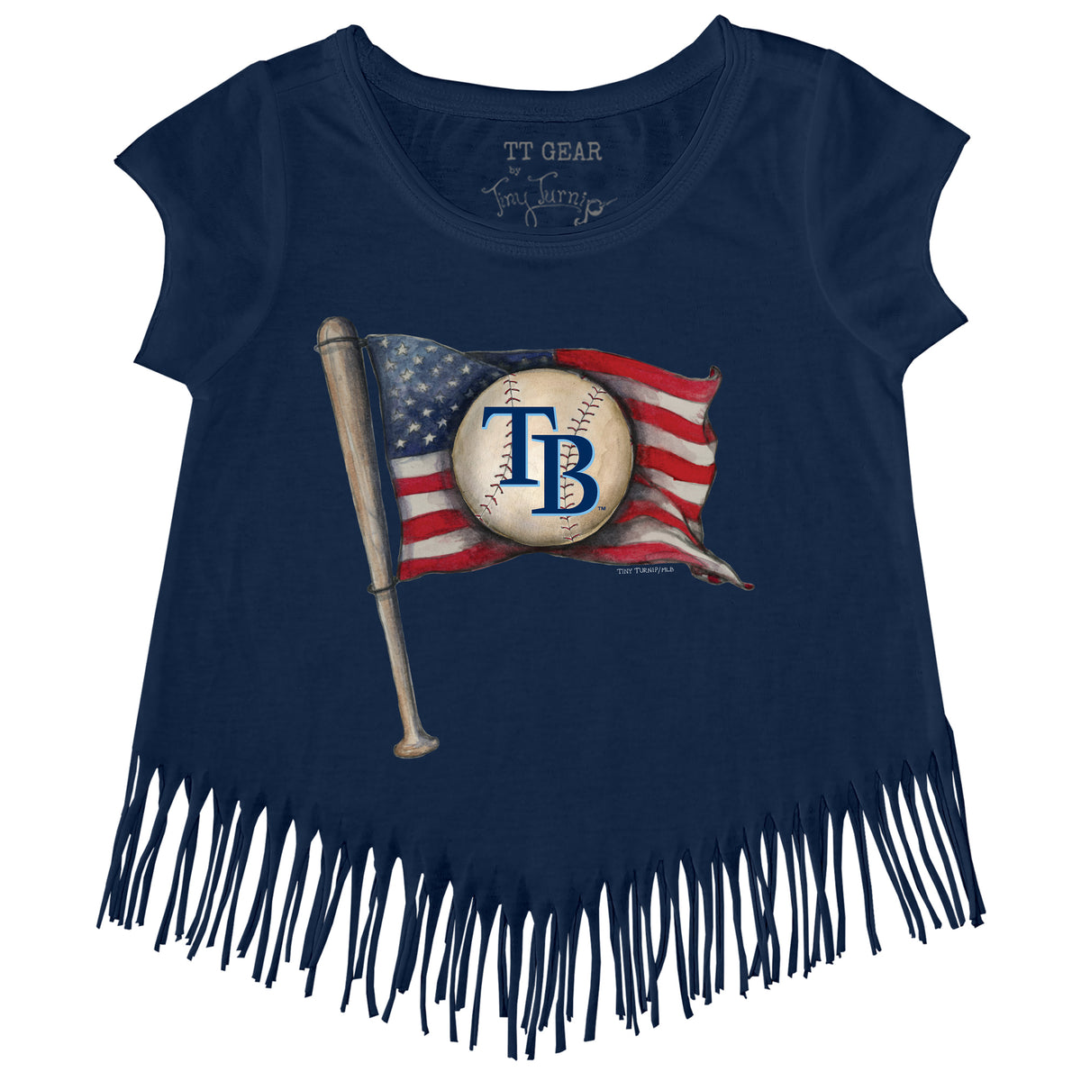 Tampa Bay Rays Baseball Love Fringe Tee 5T / Navy Blue