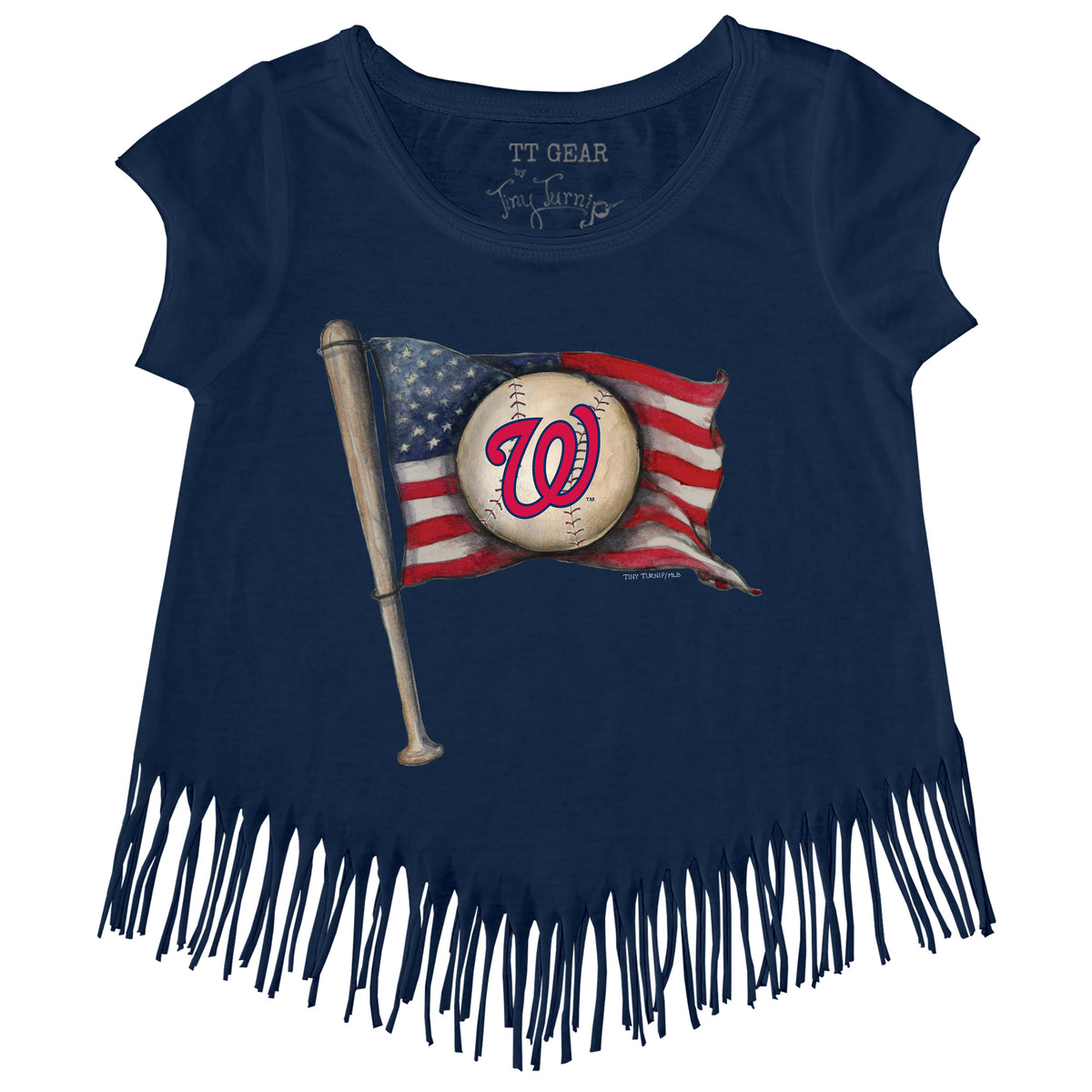 Washington Nationals Tiny Turnip Youth Baseball Love Raglan 3/4